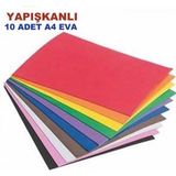 A4 Eva Sünger Yapışkanlı 10 Renkli, Çok Amaçlı ve Dayanıklı Set - Ahşap - Seçenek 1