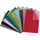 A4 Eva Tabaka Simli Yapışkanlı 10 Renk Karışık 10'lu Paket