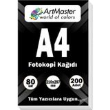 A4 Fotokopi Kağıdı 200 Adet 80 Gr 21X29,7 Cm Artmaster A4 Boy Fotokopi Kağıdı Yazıcı Kağıdı 200 Lü
