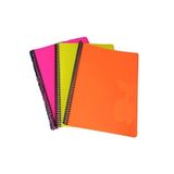 A4 Harita Metod Plastik Kapak Spirallli 120 Yaprak Kareli Defter 3 Adettir . Karışık, Çok Renkli
