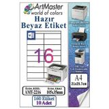 A4 Hazır Beyaz Etiket 105X35 Mm 10 Sayfa 1 Paket 16 Lı Kendinden Yapışkanlı Fotokopi Lazer İnkjet Kağıdı Yazıcılar İçin