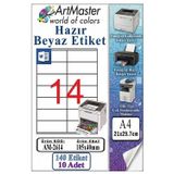 A4 Hazır Beyaz Etiket 105X40 Mm 10 Sayfa 1 Paket 14 Lü Kendinden Yapışkanlı Fotokopi Lazer İnkjet Kağıdı Yazıcılar İçin