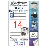 A4 Hazır Beyaz Etiket 105X42.69mm 10 Sayfa 1 Paket 14 Lü Kendinden Yapışkanlı Fotokopi Lazer İnkjet Kağıdı Yazıcılar