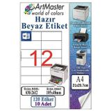 A4 Hazır Beyaz Etiket 105X48 Mm 10 Sayfa 1 Paket 12 Li Kendinden Yapışkanlı Fotokopi Lazer İnkjet Kağıdı Yazıcılar İçin