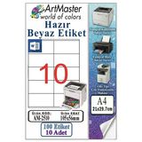 A4 Hazır Beyaz Etiket 105X56 Mm 10 Sayfa 1 Paket 10 Lu Kendinden Yapışkanlı Fotokopi Lazer İnkjet Kağıdı Yazıcılar İçin