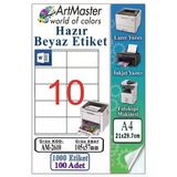 A4 Hazır Beyaz Etiket 105X57 Mm 100 Sayfa 1 Paket 10 Lu Kendinden Yapışkanlı Fotokopi Lazer İnkjet Kağıdı Yazıcılar İçin