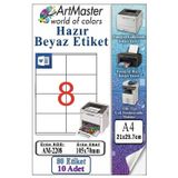 A4 Hazır Beyaz Etiket 105X70 Mm 10 Sayfa 1 Paket 8 Li Kendinden Yapışkanlı Fotokopi Lazer İnkjet Kağıdı Yazıcılar İçin