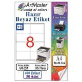 A4 Hazır Beyaz Etiket 105X70 Mm 50 Sayfa 1 Paket 8 Li Kendinden Yapışkanlı Fotokopi Lazer İnkjet Kağıdı Yazıcılar İçin