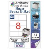 A4 Hazır Beyaz Etiket 105X72mm 10 Sayfa 1 Paket 8 Li Kendinden Yapışkanlı Fotokopi Lazer İnkjet Kağıdı Yazıcılar İçin