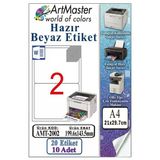 A4 Hazır Beyaz Etiket 199.6X143.5mm 10 Sayfa 1 Paket 2 Li Kendinden Yapışkanlı Fotokopi Lazer İnkjet Kağıdı Yazıcılara