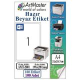 A4 Hazır Beyaz Etiket 199.6X289.1mm 100 Sayfa 1 Paket Kendinden Yapışkanlı Fotokopi Lazer İnkjet Kağıdı Yazıcılara İçin