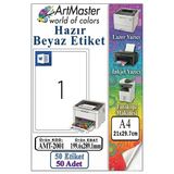 A4 Hazır Beyaz Etiket 199.6X289.1mm 50 Sayfa 1 Paket Kendinden Yapışkanlı Fotokopi Lazer İnkjet Kağıdı Yazıcılara Uyumlu
