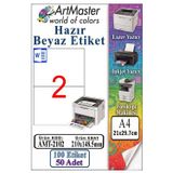 A4 Hazır Beyaz Etiket 210X148.5mm 50 Sayfa 1 Paket 2 Li Kendinden Yapışkanlı Fotokopi Lazer İnkjet Kağıdı Yazıcılar İçin