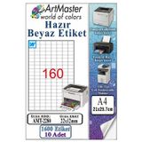 A4 Hazır Beyaz Etiket 22X12 Mm 10 Sayfa 1 Paket 160 Lı Kendinden Yapışkanlı Fotokopi Lazer İnkjet Kağıdı Yazıcılar İçin