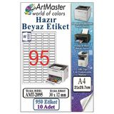 A4 Hazır Beyaz Etiket 30X12mm 10 Sayfa 1 Paket 95 Li Yapışkanlı Fotokopi Lazer İnkjet Kağıdı Yazıcılar İçin Uyumlu