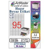 A4 Hazır Beyaz Etiket 30X12mm 50 Sayfa 1 Paket 95 Li Yapışkanlı Fotokopi Lazer İnkjet Kağıdı Yazıcılar İçin Uyumlu