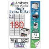 A4 Hazır Beyaz Etiket 30X9mm 100 Sayfa 1 Paket 180 Li Yapışkanlı Fotokopi Lazer İnkjet Kağıdı Yazıcılar İçin Uyumlu