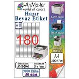 A4 Hazır Beyaz Etiket 30X9mm 50 Sayfa 1 Paket 180 Li Yapışkanlı Fotokopi Lazer İnkjet Kağıdı Yazıcılar İçin Uyumlu