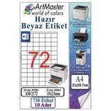 A4 Hazır Beyaz Etiket 35X23mm 10 Sayfa 1 Paket 72 Li Kendinden Yapışkanlı Fotokopi Lazer İnkjet Kağıdı Yazıcılar İçin