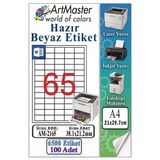 A4 Hazır Beyaz Etiket 38.1X21.2mm 100 Sayfa 1 Paket 65 Li Kendinden Yapışkanlı Fotokopi Lazer İnkjet Kağıdı Yazıcılar