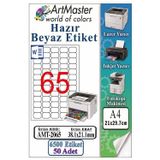 A4 Hazır Beyaz Etiket 38.1X21.2mm 100 Sayfa 1 Paket 65 Li Yapışkanlı Fotokopi Lazer İnkjet Kağıdı Yazıcılar İçin Uyumlu