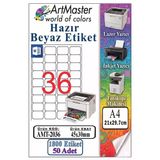 A4 Hazır Beyaz Etiket 45X30mm 50 Sayfa 1 Paket 36 Lı Kendinden Yapışkanlı Fotokopi Lazer İnkjet Kağıdı Yazıcılarla Uyuml