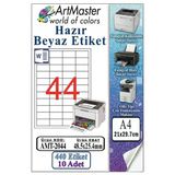 A4 Hazır Beyaz Etiket 48.5X25.4mm 10 Sayfa 1 Paket 44 Lü Yapışkanlı Fotokopi Lazer İnkjet Kağıdı Yazıcılar İçin Uyumlu