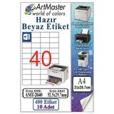 A4 Hazır Beyaz Etiket 52.5X29.7mm 10 Sayfa 1 Paket 40 Lı Kendinden Yapışkanlı Fotokopi Lazer İnjekt Kağıdı Yazıcılar