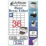 A4 Hazır Beyaz Etiket 52.5X33mm 10 Sayfa 1 Paket 36 Lı Kendinden Yapışkanlı Fotokopi Lazer İnkjet Kağıdı Yazıcılar İçin