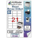 A4 Hazır Beyaz Etiket 63.5X38.1mm 10 Sayfa 1 Paket 21 Li Kendinden Yapışkanlı Fotokopi Lazer İnkjet Kağıdı Yazıcılarla