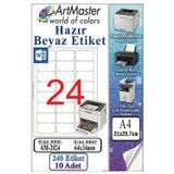 A4 Hazır Beyaz Etiket 64X34 Mm 10 Sayfa 1 Paket 24 Lü Kendinden Yapışkanlı Fotokopi Lazer İnkjet Kağıdı Yazıcılar İçin