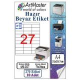 A4 Hazır Beyaz Etiket 70X30 Mm 10 Sayfa 1 Paket 27 Li Kendinden Yapışkanlı Fotokopi Lazer İnkjet Kağıdı Yazıcılar İçin