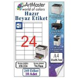 A4 Hazır Beyaz Etiket 70X35 Mm 10 Sayfa 1 Paket 24 Lü Kendinden Yapışkanlı Fotokopi Lazer İnkjet Kağıdı Yazıcılar İçin