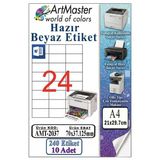 A4 Hazır Beyaz Etiket 70X37.12mm 10 Sayfa 1 Paket 24 Lü Kendinden Yapışkanlı Fotokopi Lazer İnkjet Kağıdı Yazıcılar