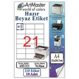 A4 Hazır Beyaz Etiket 70X38mm 10 Sayfa 1 Paket 21 Li Kendinden Yapışkanlı Fotokopi Lazer İnkjet Kağıdı Yazıcılar İçin