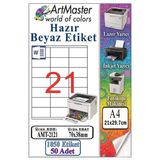 A4 Hazır Beyaz Etiket 70X38mm 50 Sayfa 1 Paket 21 Li Kendinden Yapışkanlı Fotokopi Lazer İnkjet Kağıdı Yazıcılar İçin