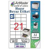 A4 Hazır Beyaz Etiket 70X42mm 100 Sayfa 1 Paket 21 Li Kendinden Yapışkanlı Fotokopi Lazer İnkjet Kağıdı Yazıcılar İçin