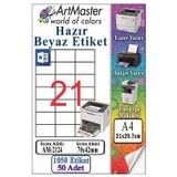 A4 Hazır Beyaz Etiket 70X42mm 50 Sayfa 1 Paket 21 Li Kendinden Yapışkanlı Fotokopi Lazer İnkjet Kağıdı Yazıcılar İçin