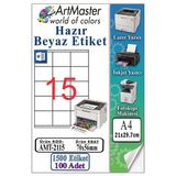 A4 Hazır Beyaz Etiket 70X56mm 100 Sayfa 1 Paket 15 Li Kendinden Yapışkanlı Fotokopi Lazer İnkjet Kağıdı Yazıcılar İçin