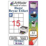 A4 Hazır Beyaz Etiket 70X56mm 50 Sayfa 1 Paket 15 Li Kendinden Yapışkanlı Fotokopi Lazer İnkjet Kağıdı Yazıcılar İçin