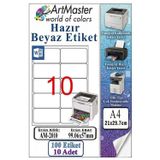 A4 Hazır Beyaz Etiket 99.06X57 Mm 10 Sayfa 1 Paket 10 Lu Kendinden Yapışkanlı Fotokopi Lazer İnkjet Kağıdı Yazıcılar İle