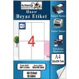 A4 Hazır Etiket 105x148.5 mm 10 Sayfa 1 Paket 4 lü Kendinden Yapışkanlı Fotokopi Lazer İnkjet Kağıdı Yazıcılar İçin Uyum
