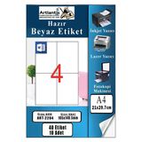 A4 Hazır Etiket 105X148.5 Mm 10 Sayfa 1 Paket 4 Lü Kendinden Yapışkanlı Fotokopi Lazer İnkjet Kağıdı Yazıcılar İçin Uyumlu
