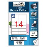A4 Hazır Etiket 105X38 Mm 10 Sayfa 1 Paket 14 Lü Kendinden Yapışkanlı Fotokopi Lazer İnkjet Kağıdı Yazıcılar İçin Uyumlu
