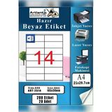 A4 Hazır Etiket 105X38 Mm 20 Sayfa 1 Paket 14 Lü Kendinden Yapışkanlı Fotokopi Lazer İnkjet Kağıdı Yazıcılar İçin Uyumlu