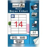 A4 Hazır Etiket 105X41 Mm 20 Sayfa 1 Paket 14 Lü Kendinden Yapışkanlı Fotokopi Lazer İnkjet Kağıdı Yazıcılar İçin Uyumlu