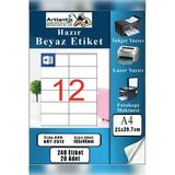 A4 Hazır Etiket 105X46 Mm 20 Sayfa 1 Paket 12 Li Kendinden Yapışkanlı Fotokopi Lazer İnkjet Kağıdı Yazıcılar İçin Uyumlu
