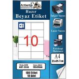 A4 Hazır Etiket 105X56 Mm 10 Sayfa 1 Paket 10 Lu Kendinden Yapışkanlı Fotokopi Lazer İnkjet Kağıdı Yazıcılar İçin Uyumlu
