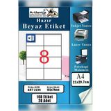 A4 Hazır Etiket 105X74 Mm 20 Sayfa 1 Paket 8 Li Kendinden Yapışkanlı Fotokopi Lazer İnkjet Kağıdı Yazıcılar İçin Uyumlu