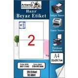 A4 Hazır Etiket 210x148.5 mm 10 Sayfa 1 Paket 2 li Kendinden Yapışkanlı Fotokopi Lazer İnkjet Kağıdı Yazıcılar İçin Uyum